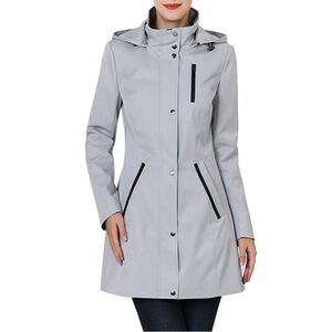 New Kimi + Kai Women's Molly Waterproof Hooded Anorak Jacket Gray Large